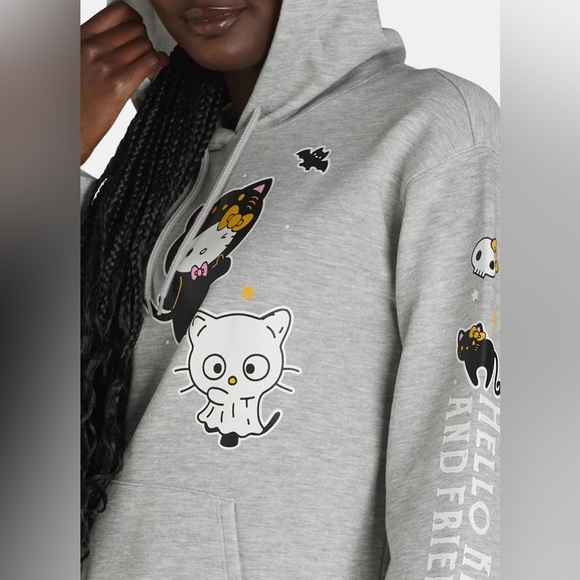 New Hello Kitty Women’s Halloween Graphic Hoodie Sweatshirt Sizes XS and Small - Picture 7 of 10